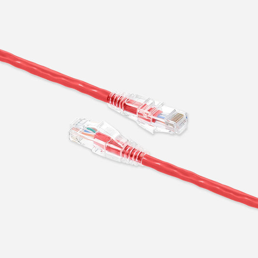 Cat6 Patch Cable Bare Copper Snagless 24 AWG Red UL Listed