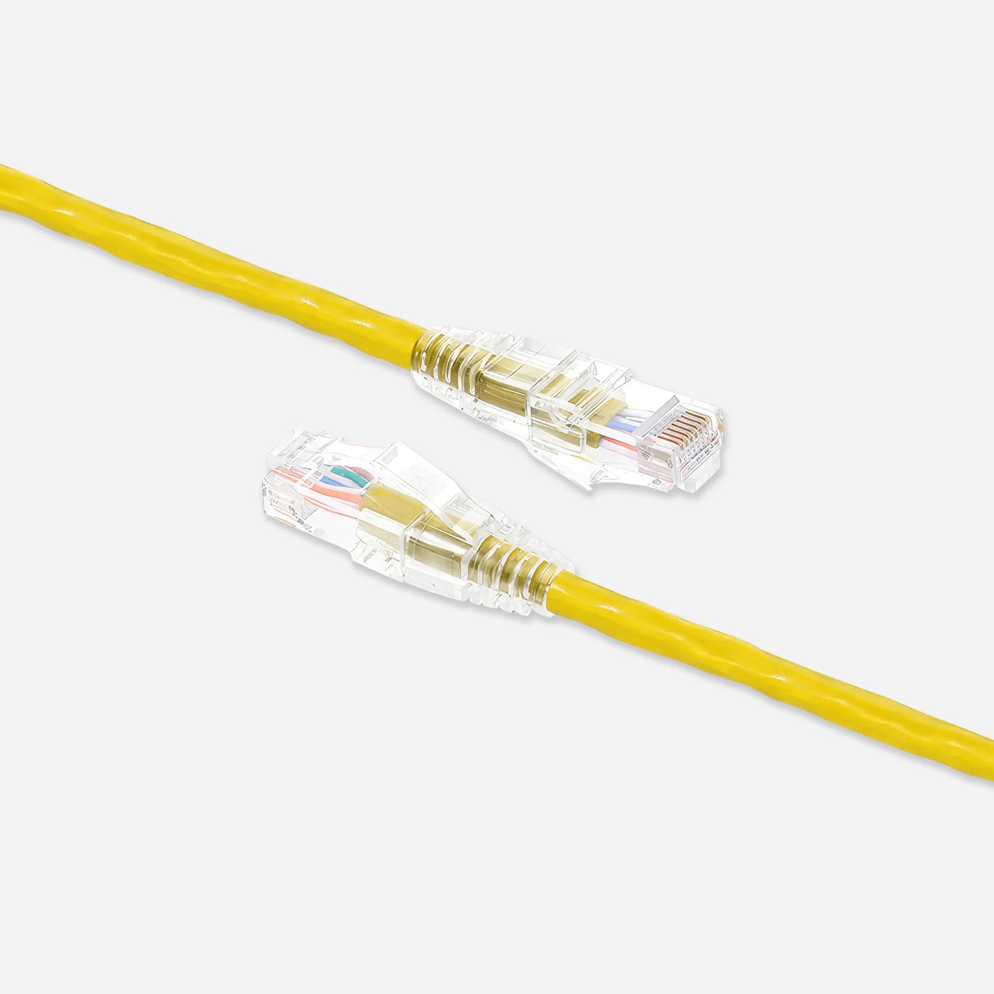 Cat6A Patch Cable Bare Copper Snagless 24 AWG Yellow Ethernet Cable