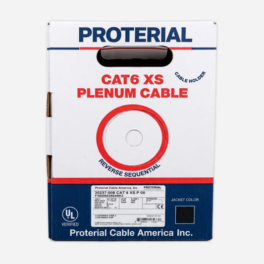 Proterial 30237-008 Cat6 XS Plenum Solid Copper 555MHz UTP CMP 24AWG 1000ft Ethernet Cable