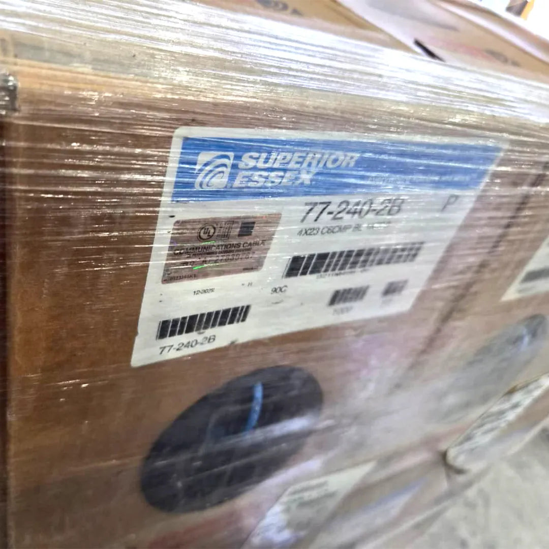 SUPERIOR ESSEX 77-240-2B Cat6 Plenum Pull Box 1000 Feet UL Listed USA-Made Solid Copper Cable