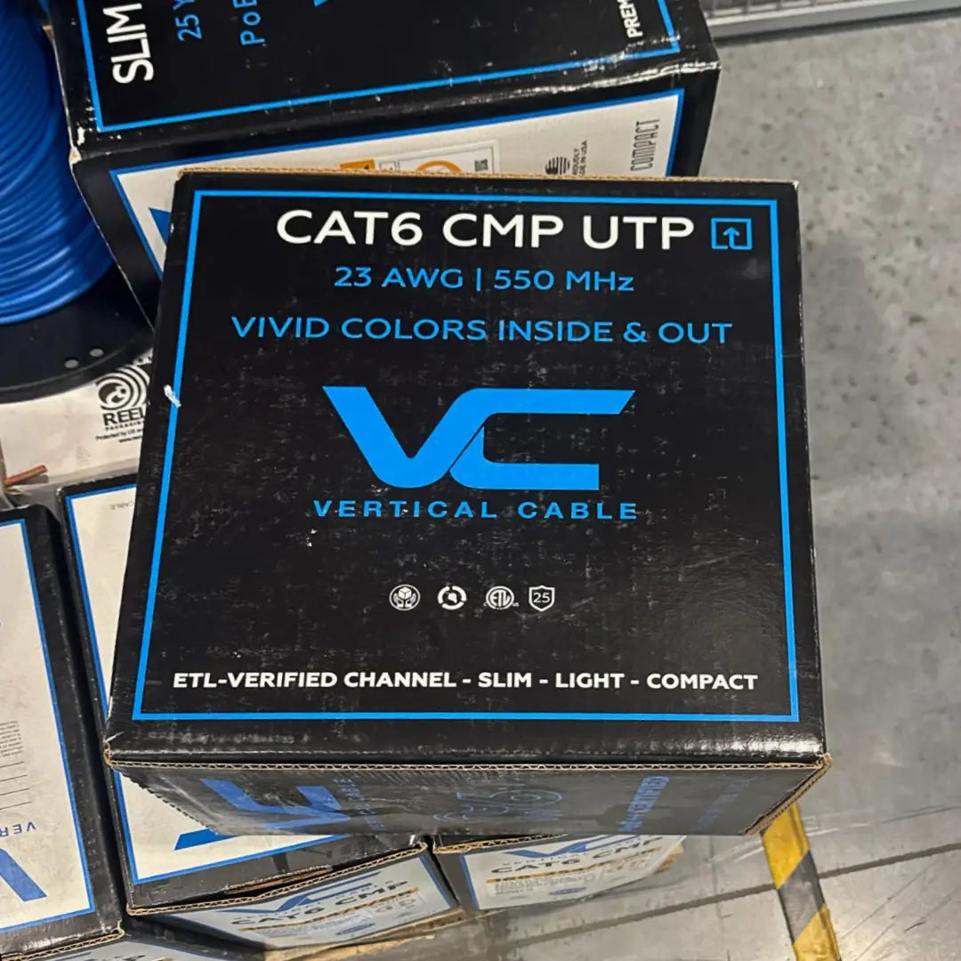 Vertical Cable | 166-254/P/OR CAT6 Plenum Orange 1000ft 550MHz USA Made Ethernet Cable