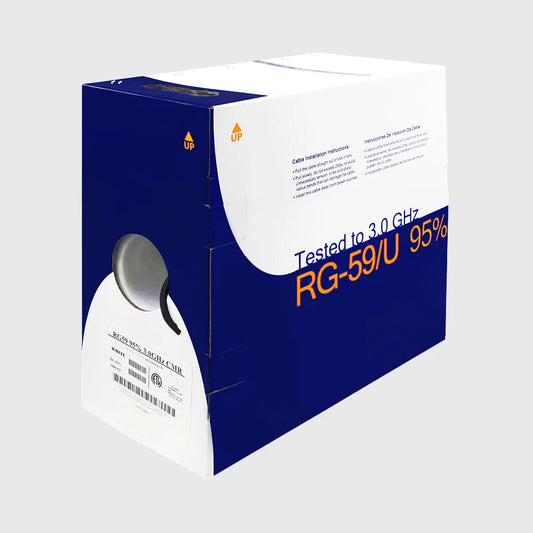 Wavenet RG59RXX4 RG-59 95% CMR 20AWG 3.0GHz Bare Cooper 1000ft Coaxial Cable