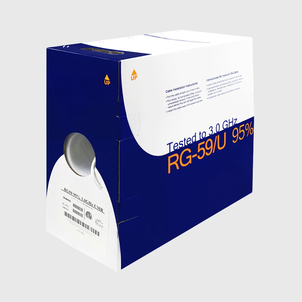 Wavenet RG59RXX4 RG-59 95% CMR 20AWG 3.0GHz Bare Cooper 1000ft Coaxial Cable
