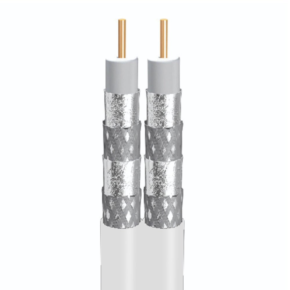 Wavenet RG6QRWH2-500SM RG-6 Quad Shield DUAL SIAMESE (CCS) CMR 18AWG 3.0GHz 500ft Reel Coaxial Cable