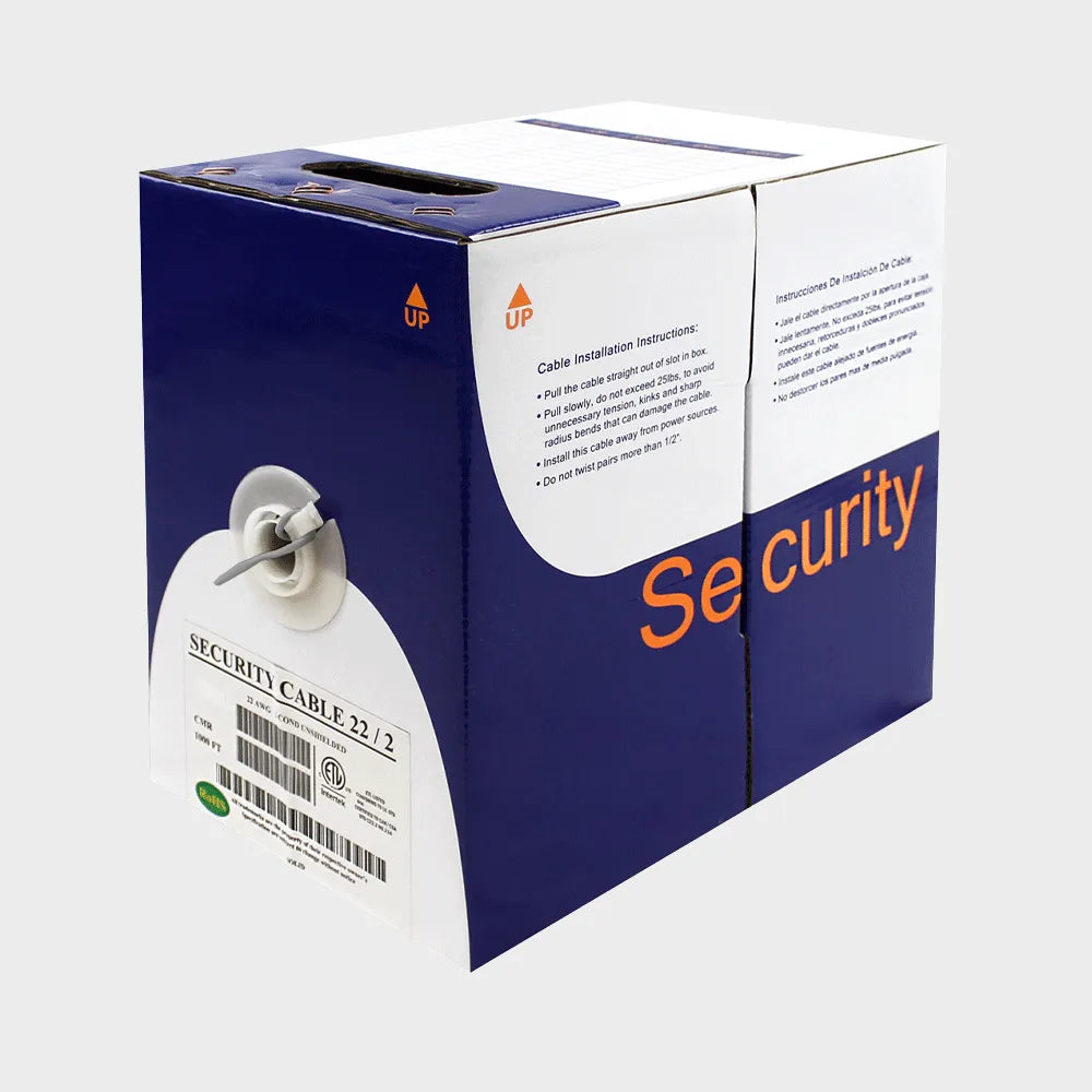 Wavenet SC2202RXX1 22/2 SOLID 2C Riser 22AWG CMR CL2R 1000ft Security Cable (Pull Box)