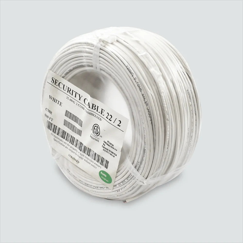 Wavenet SC2202RWH-500-S 22/2 Stranded Copper 2C Riser 22AWG CMR 500ft Security Cable (Coil Pack)