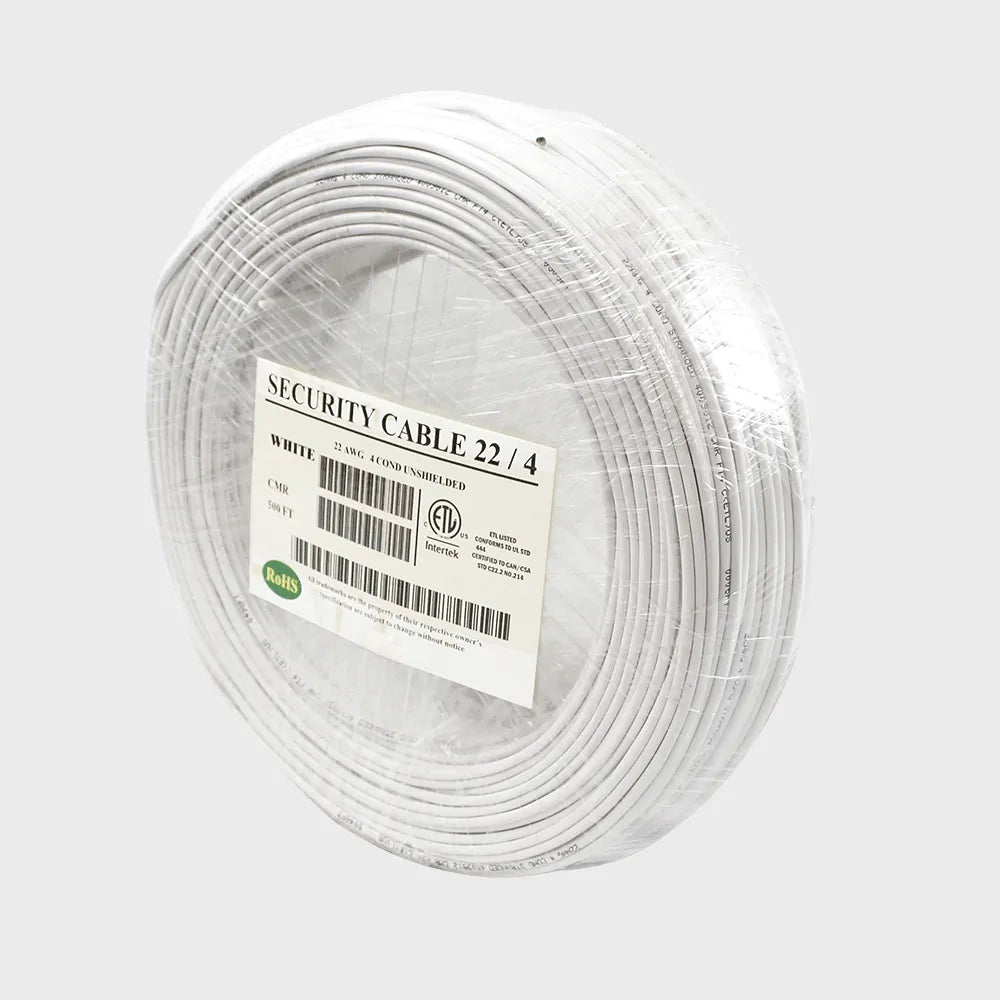 Wavenet SC2204RWH-500-S 22/4 Stranded Copper 4C Riser 22AWG CMR 500ft Security Cable (Coil Pack)