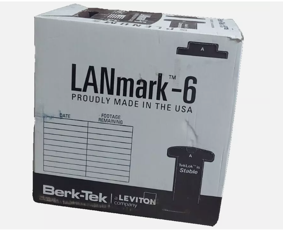 Lanmark 6 Riser BERK-TEK | 10136226 LANmark-6 CAT6 Plenum 1000ft UTP Ethernet Cable Bo