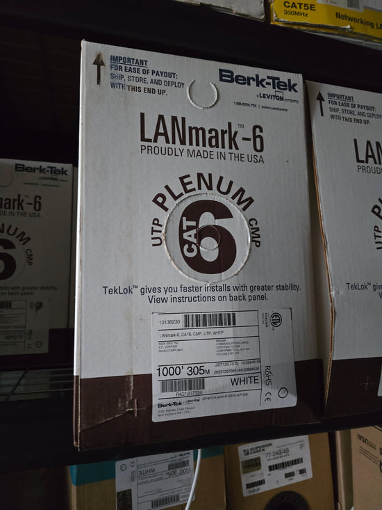 BERK-TEK | 10136230 LANmark-6 CAT6 Plenum 1000ft UTP USA Made Ethernet