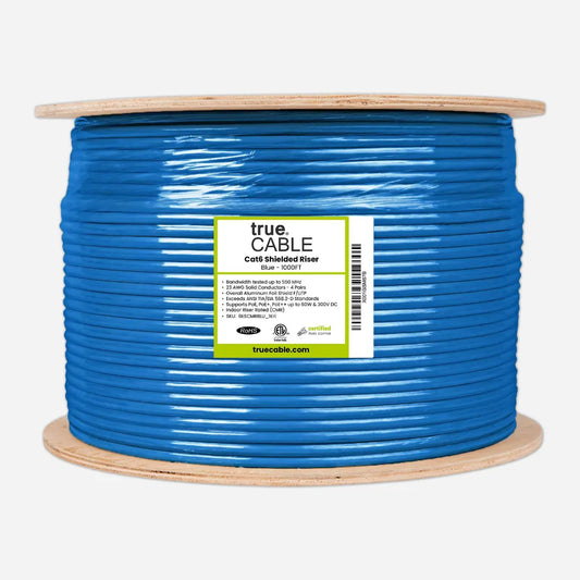 trueCABLE 6ESCMRBLU_1Krl Cat6 Riser Shielded F/UTP 23AWG 550MHz 1000ft Ethernet Cable