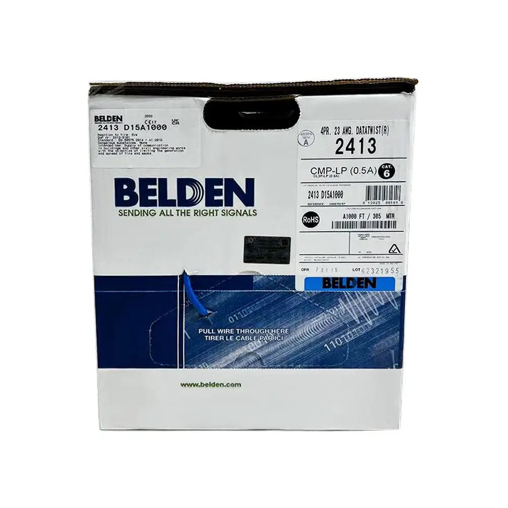 Cat6 Plenum Belden 2413 Blue & White 1000ft USA Made Cable