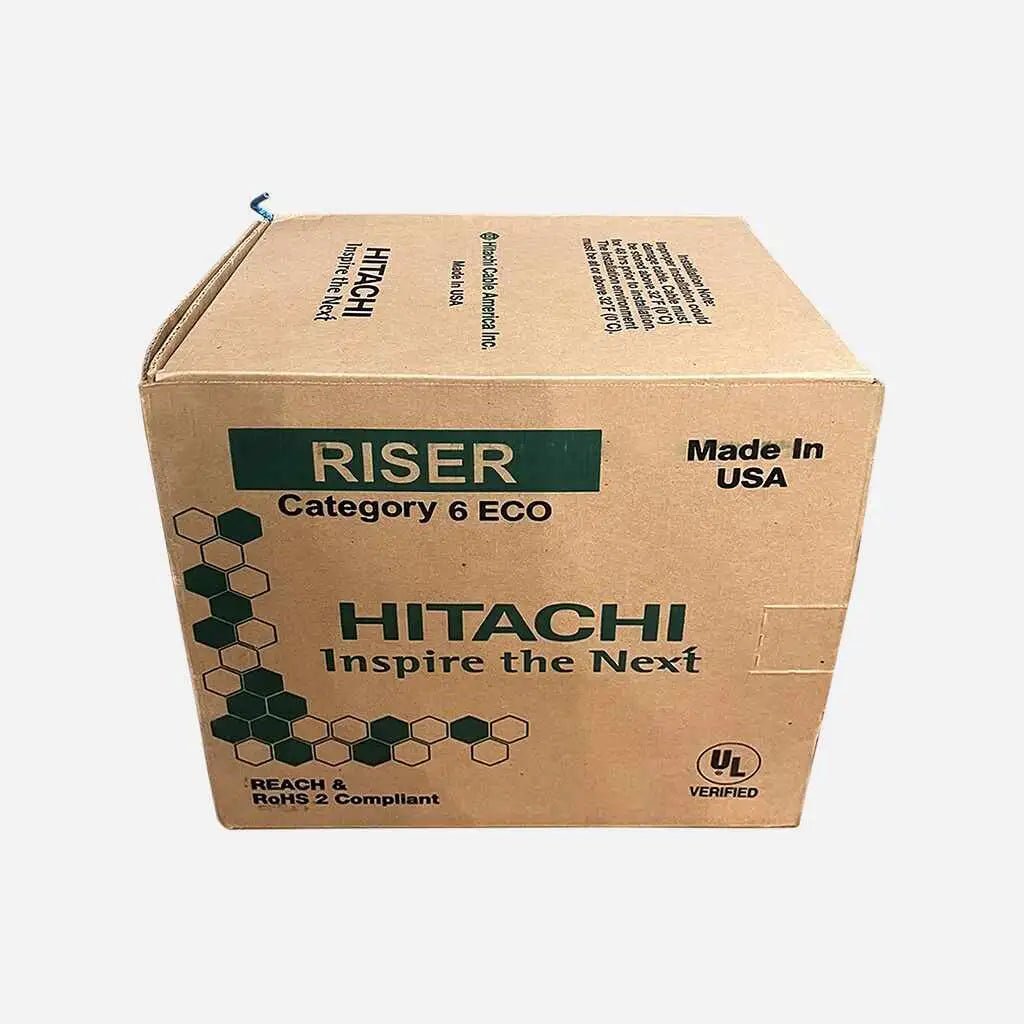 Cat6 Riser Eco CMR 1000ft Hitachi 30238-8 Ethernet Blue Cable