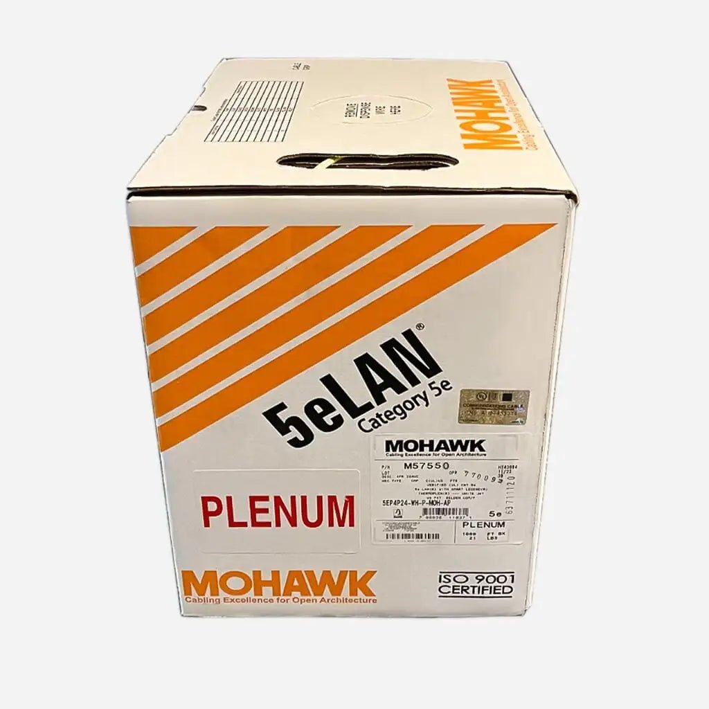 Mohawk M57550B CAT5E Plenum Solid Copper 24AWG Yellow 1000ft Ethernet Cable
