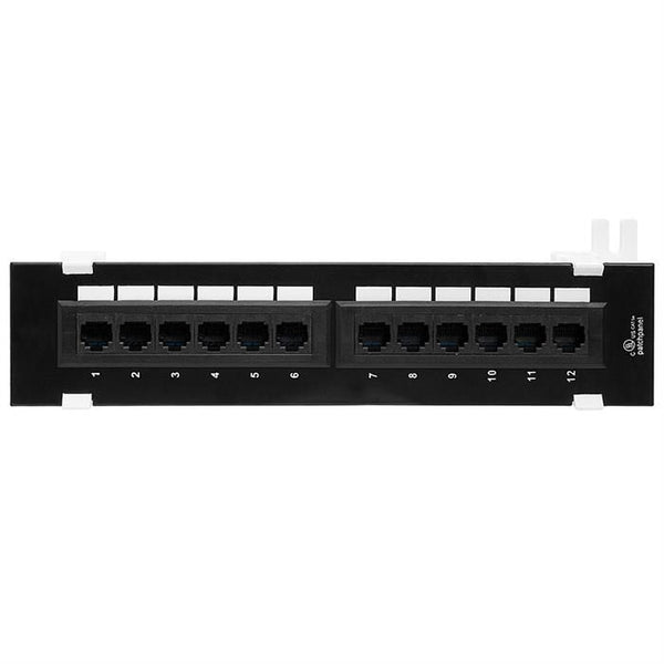 Wall Mount, 12 port Cat5e Patch Panel, 110 Type, 10 inch