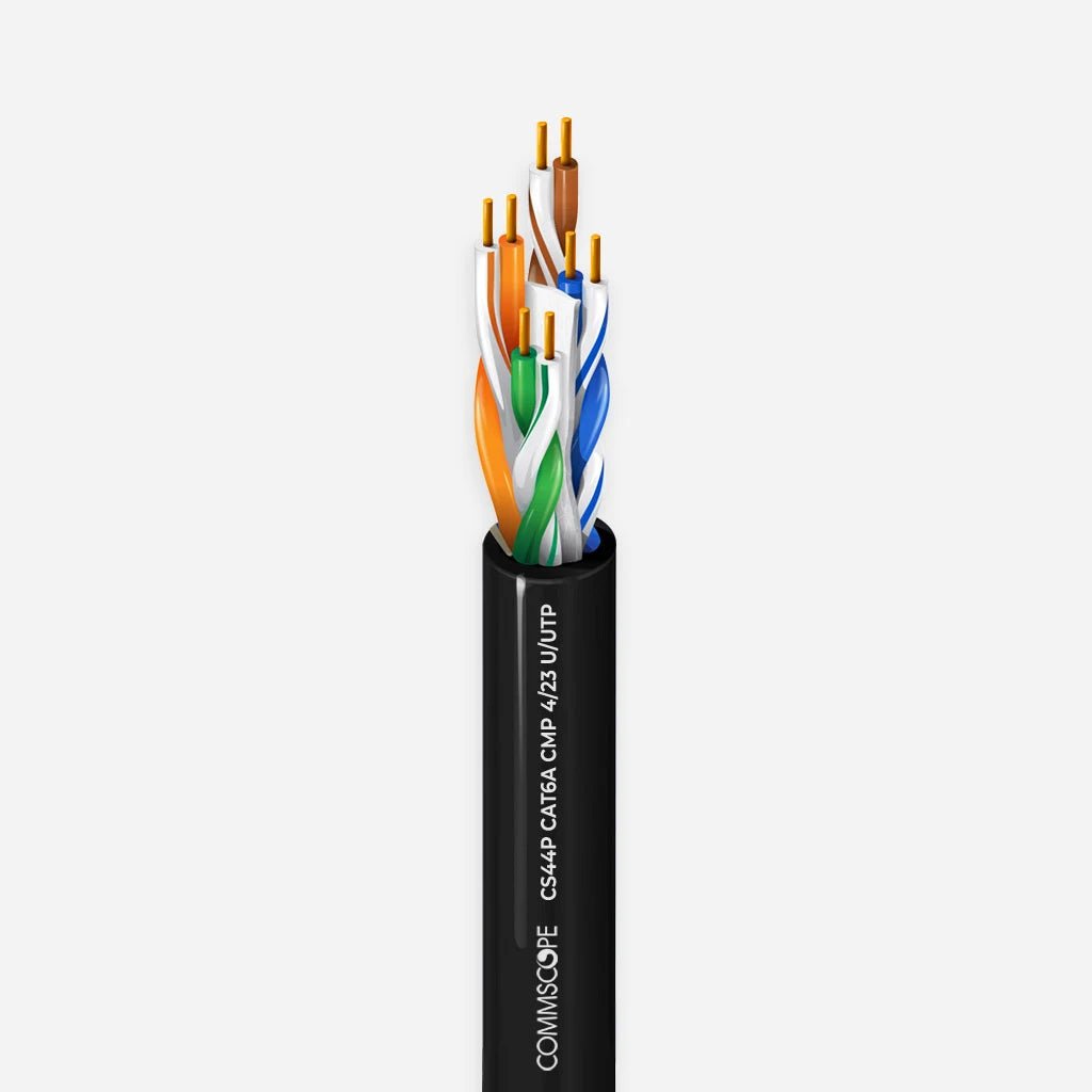 Cat6a plenum CommScope Black 1000ft USA Made Cable