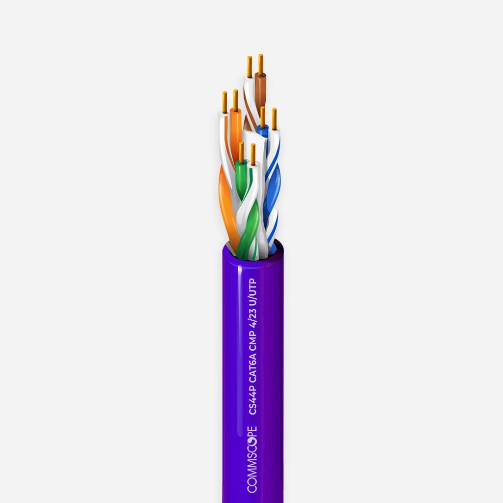 Cat6a plenum CommScope Purple 1000ft USA Made Cable